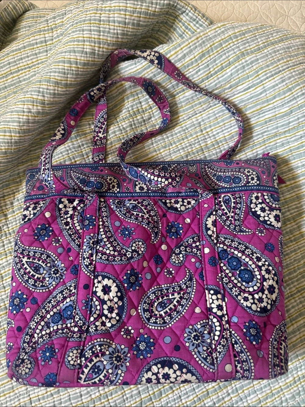 Vera Bradley Purple Paisley Quilted Tote